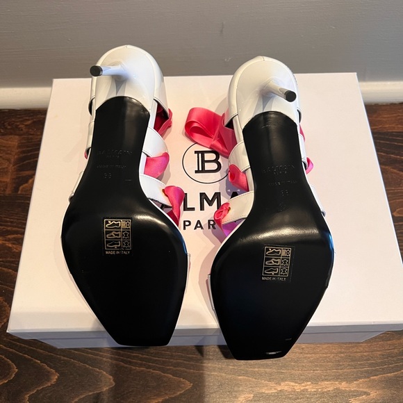 NWT RARE Balmain Exclusive Barbie Collection Patent Leather Lace Up Heels, 38 - Picture 9 of 13